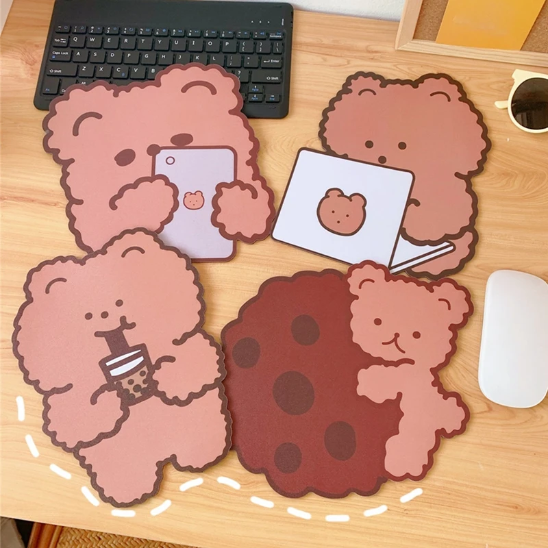 

Симпатичный мультяшный коврик для мыши с шоколадным медведем, резиновый коврик для студентов, ноутбука, защитный коврик для клавиатуры, офи...