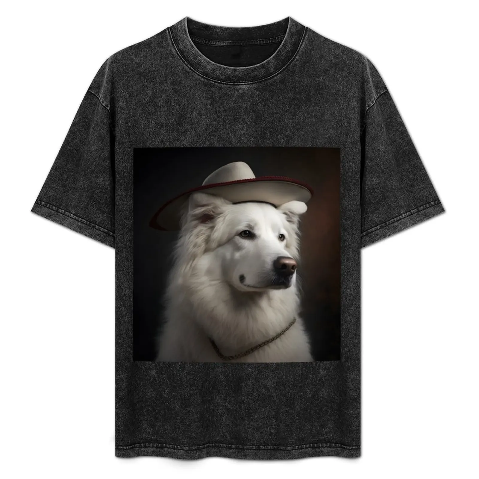 Berger Blanc Suisse с пиратской шляпой футболка большого размера спортивные фанаты