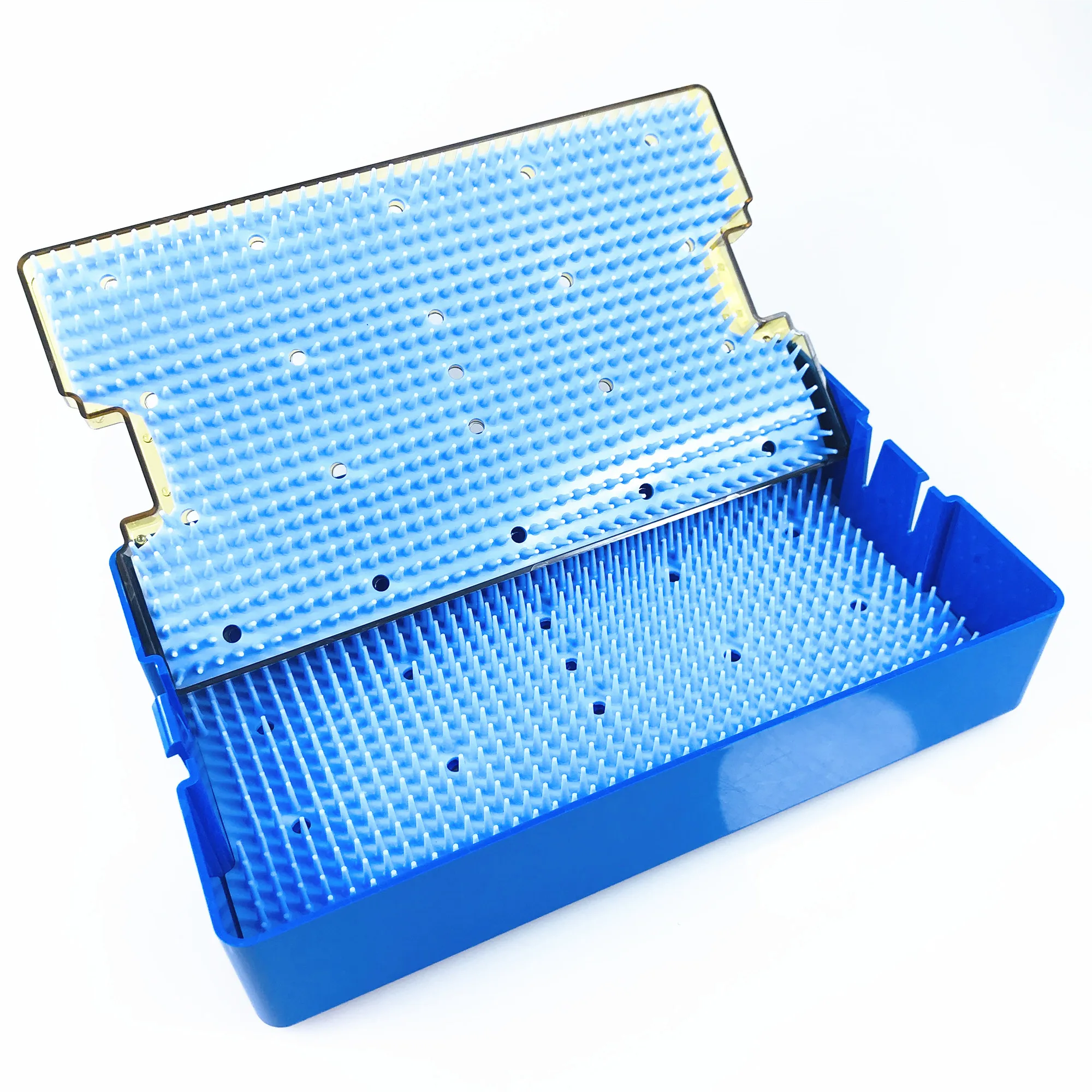 

Silicone Sterilizing Box with Double layer disinfection case medical sterilizing and surgical instrument sterilization tray