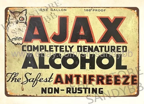 Фото 1р,Ajax Alcohol Антифриз автомобильный автомобиль милая сова металлическая жестяная вывеска пивоварня паб-металлическая жестяная вывеска-металлическая вывеска №1
