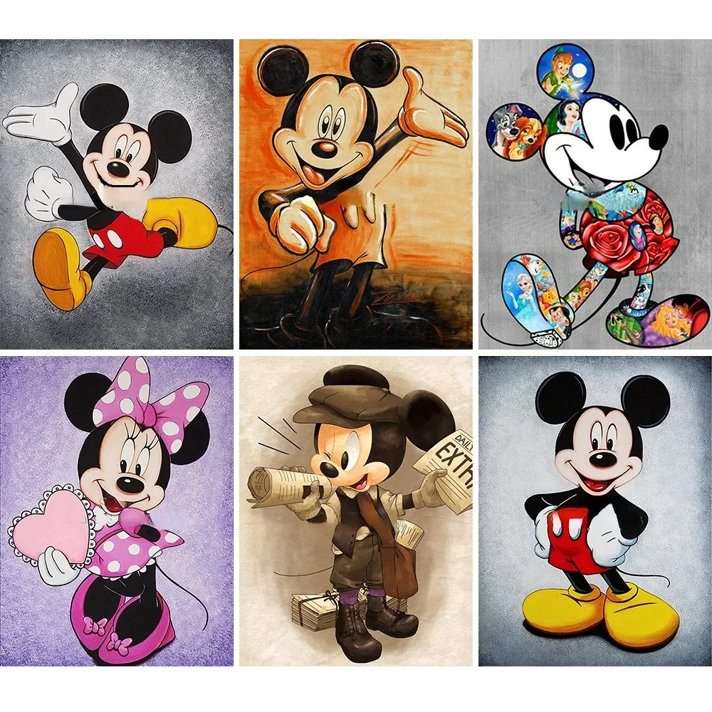 

5D DIY Diamond Painting Disney Mickey Minnie Animal Cartoon Mosaic Cross Stitch Kit Home Decoration