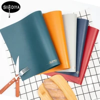 nordic style leather placemat non slip heat insulation pad pvc two color household table mat waterproof hotel western table mat
