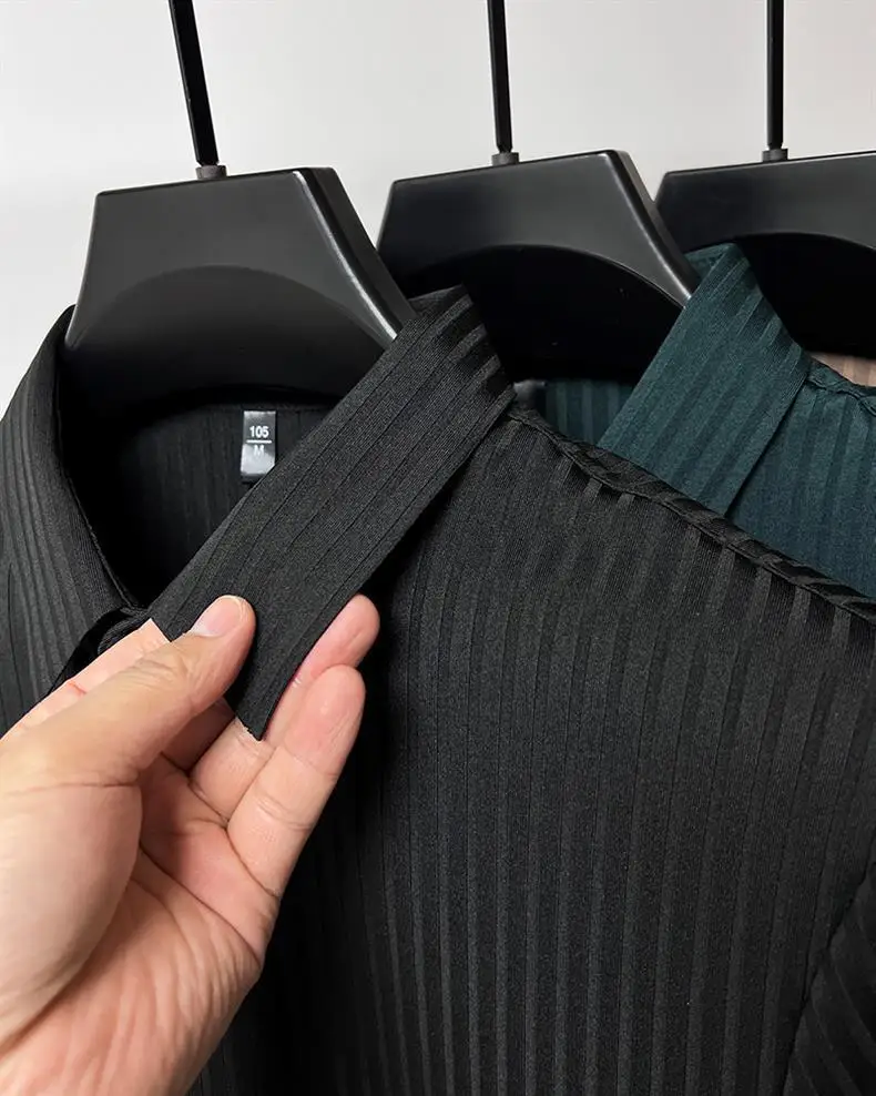 2024 новая высококачественная летняя мужская однотонная рубашка-поло с воротником