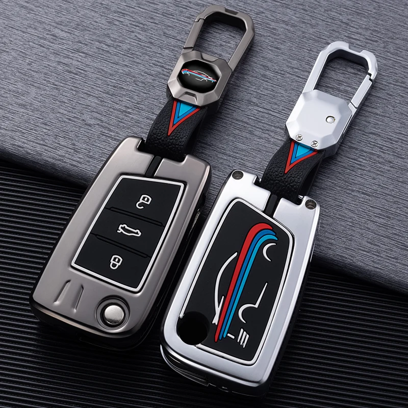 

Чехол для автомобильных ключей из цинкового сплава для VW Volkswagen Polo Golf4 MK7 Golf7 T5 Skoda Octavia A5 A7 Leon Ibiza Ateca Kodiaq, силиконовый чехол