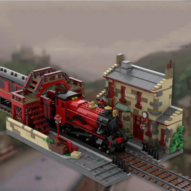 Фото Конструктор «магический киногород» Bricklink 76423, железнодорожная станция, философский камень, архитектура, наборы строительных блоков, детские игрушки, подарок №2