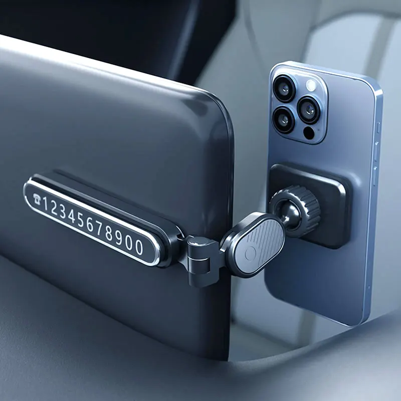 צף מסך מגנטי מכונית טלפון בעל מספר צלחת Smartphone סוגר מתקפל מתכת נייד תמיכה טסלה נייד Stand