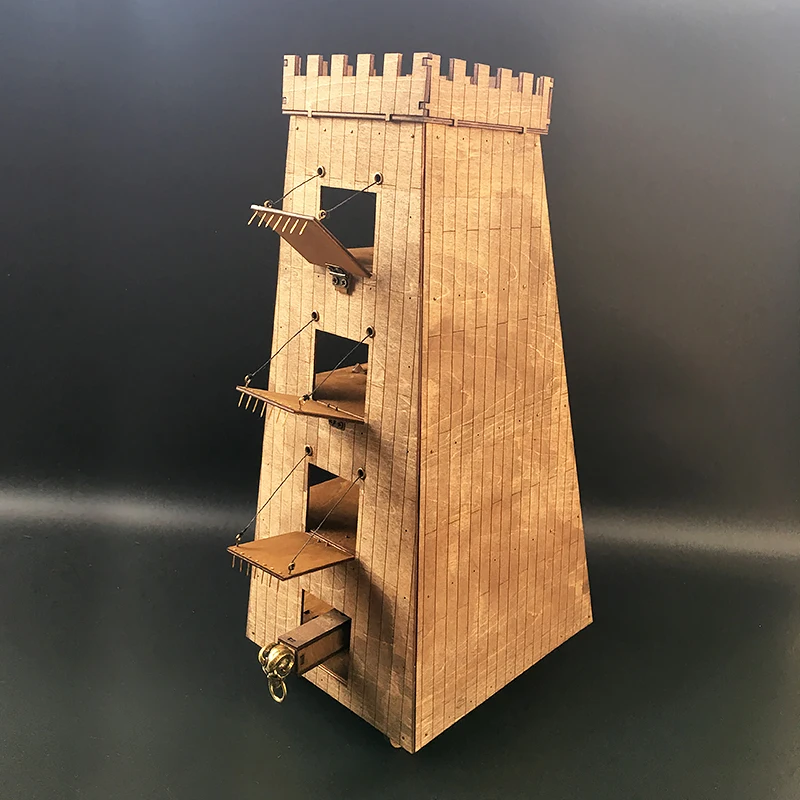 Римская осадная башня Древняя модель колесницы машина деревянная самодельная