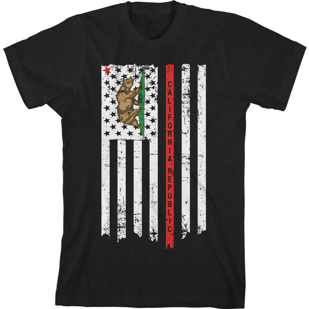 

Novelty California Republic The Stars and Stripes T Shirt. New 100% Cotton Short Sleeve O-Neck T-shirt Casual Clothing Mens Top
