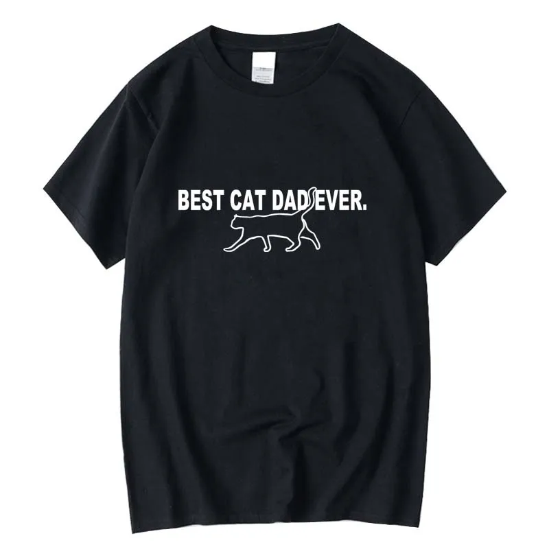 

Men's T-shirt High Quality 100%cotton Funny cat dad printing Summer casual o-neck men t shirt cool loose T-shirt Male Tees tops