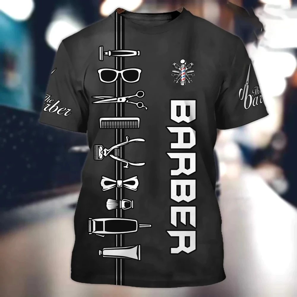 

New Hot Barber Life Shirt Summer Funny Men's T-Shirts Short Sleeve Casual Fashion Graphics 3D Print Neutral Cool Tops Clothes