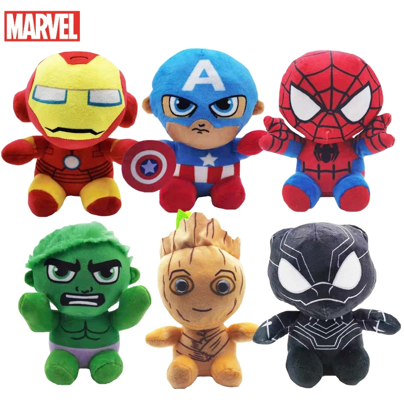 

20cm Spider Man Anime Figure Plush Toys Childrren's Superheroes Movie Figure Ironman Hulk Cartoon Stuffing Toy Gift for Kids