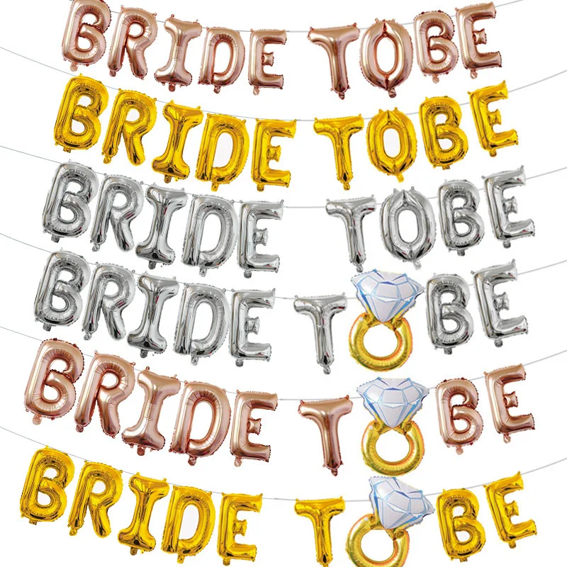 1 set BRIDE TO BE Letter Foil Balloons  bride to be decoration party Wedding Decorations Bride Helium Balloon Decor Supplies