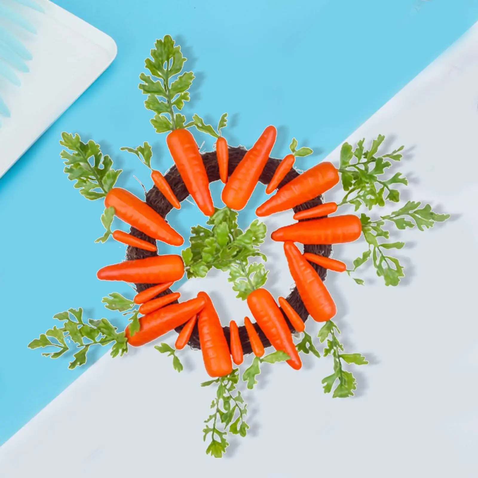 

45cm Easter Carrot Wreath Artificial Wall Window 17.7'' Garland Store Kindergarten Festival Decor Kindergarten Hanging Ornament
