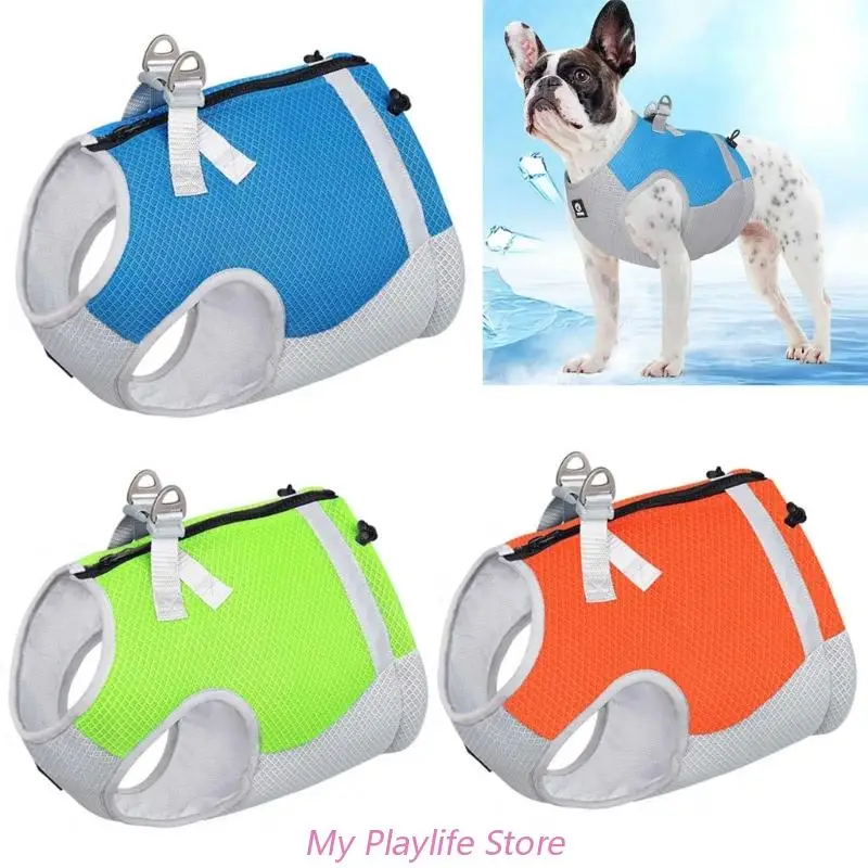 

Summer Dog Cooling Clothes Vest Harness Anti-UV Dog Vest Escape-proof Dog Mesh Ice-Silk Clothes with Reflective Strip