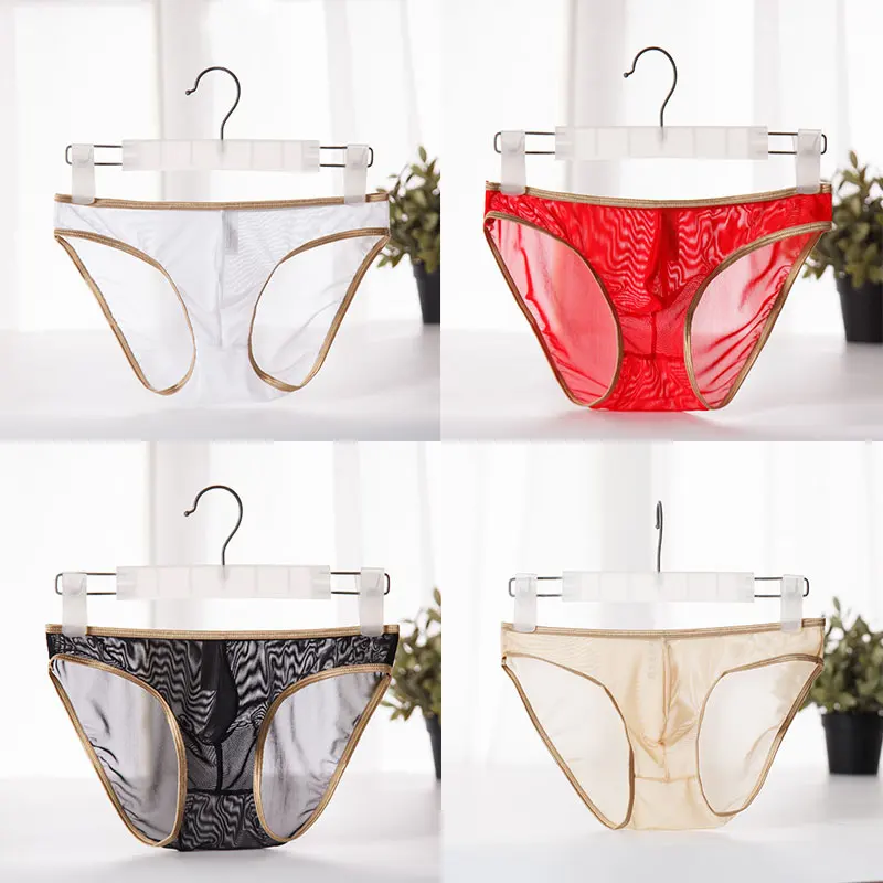 Underpants Slips Homme Erotic Panties Sexy Men G-string Transparent Briefs Mesh Underwear Breathable Male Panties Perspective
