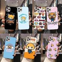 cartoon aggretsuko phone case for iphone 13 12 11 pro mini xs max 8 7 plus x se 2020 xr cover