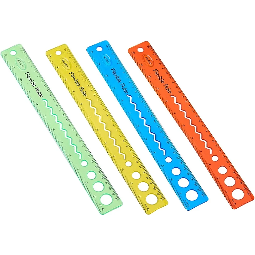 

Прозрачные гибкие линейки, 1 комплект, 8 шт., 12 дюймов, прямая мягкая линейка, Противоударная пластиковая искусственная линейка для студентов