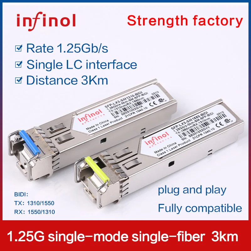 Модуль оптического приемопередатчика SFP1.25g BIDI 3 км гигабитный одномодовый