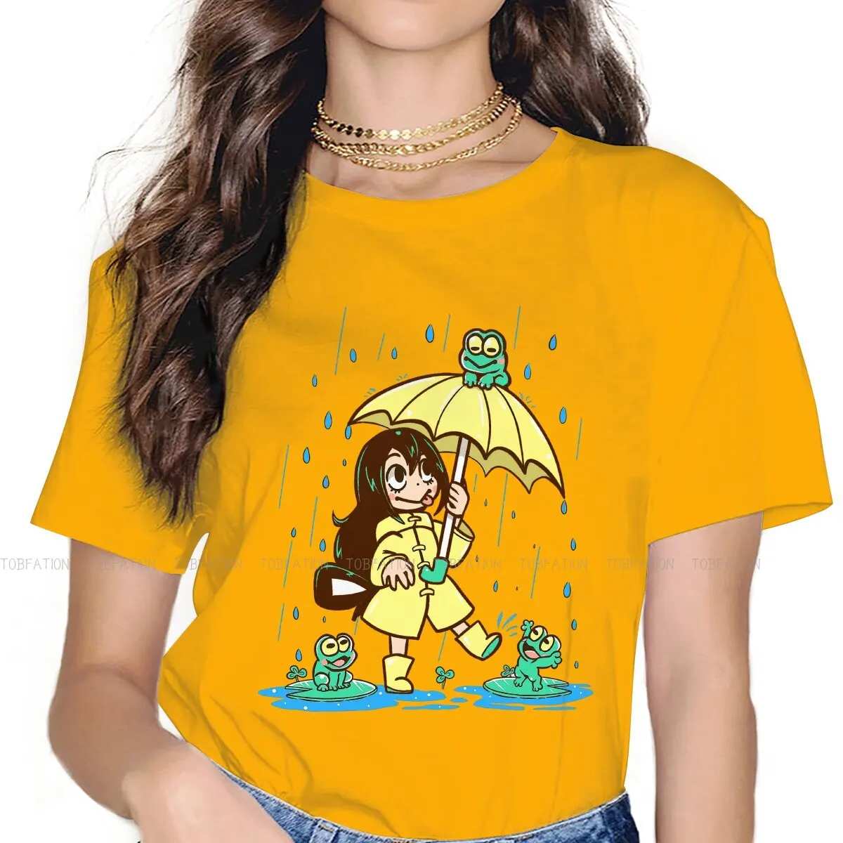 

My Hero Academy Justice Peace TShirt for Woman Girl Cute Girl and Green Animal Soft Summer Sweatshirts T Shirt Novelty Loose