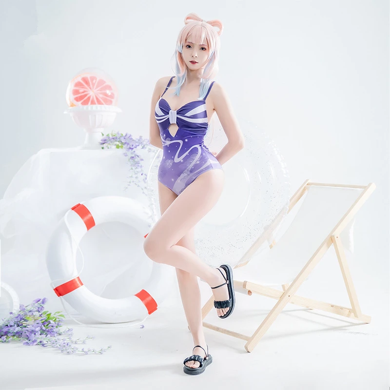 

Genshin Impact Sangonomiya Kokomi Swimsuit Lolita Cosplay Cute Costumes Women Girl Zentai Outfits Swimming Swimwear Bodysuit