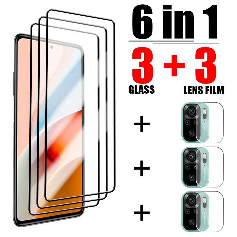  6in1 Glass for Redmi Note 11 10 9 7 8 pro Max lite 5G Camera Screen Protector on Redmi note 11S 10S 11T 9A 9C 8A 7 8T 9T Glass 