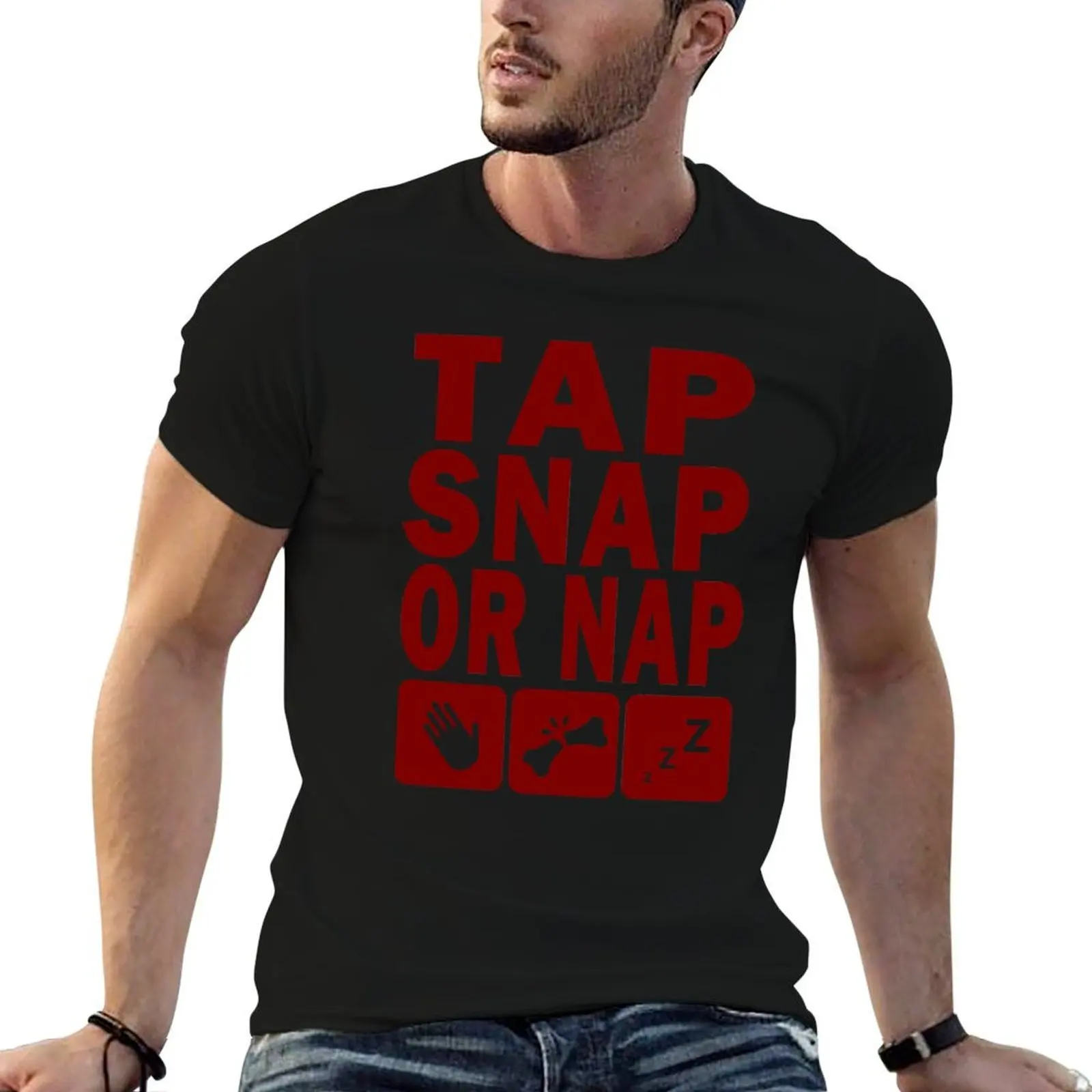 Фото Футболка TAP SNAP OR NAP (BJJ / JUDO / SAMBO / WRESTING) больших размеров, быстросохнущая спортивная футболка №1