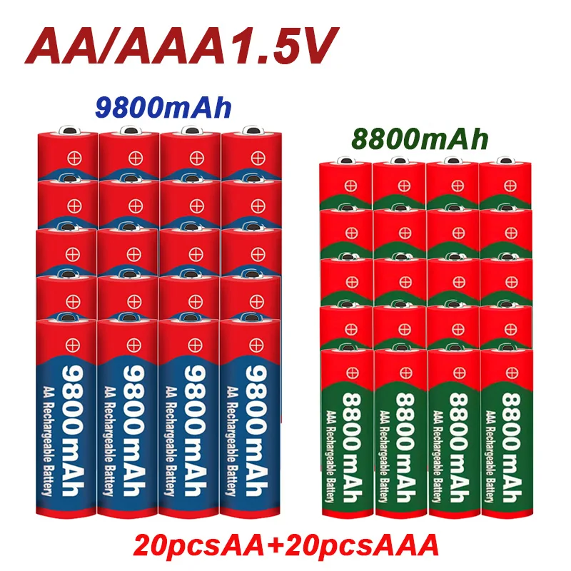 

Free shipping new 1.5V AA 9800 mAh+1.5V AAA 8800 mAh alkaline 1.5V clock toy camera battery rechargeable battery