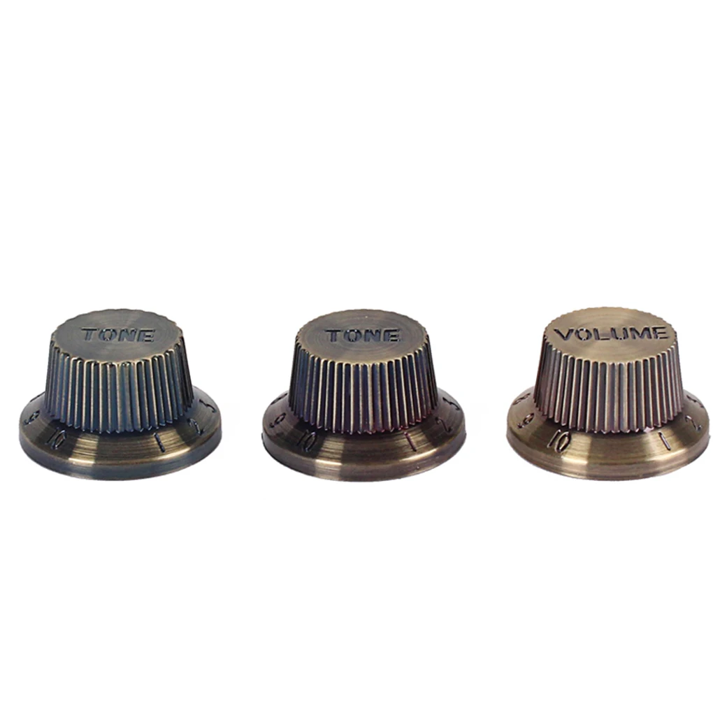 

3 Pieces Guitar Knob Delicate Small Controlling Knobs Professional Guitars Fittings Spare Part with Bronze Color for Replace