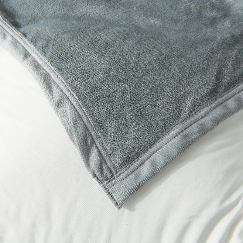 Простое серое одеяло для дома спальни зимнее ультрамягкое пушистое плюшевое