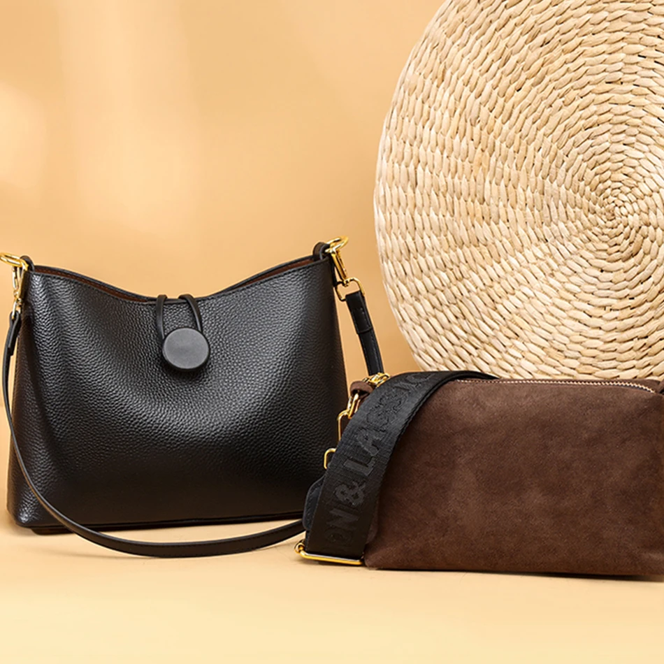 

2 шт./комплект, женская сумка-мессенджер из натуральной кожи