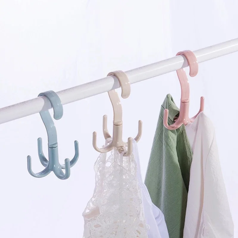 

Creative 4 Claw Hook Hanging Bag Hook Magic Chest Multi - Function Rotary S-type Non - Punching Plastic Hook Storage