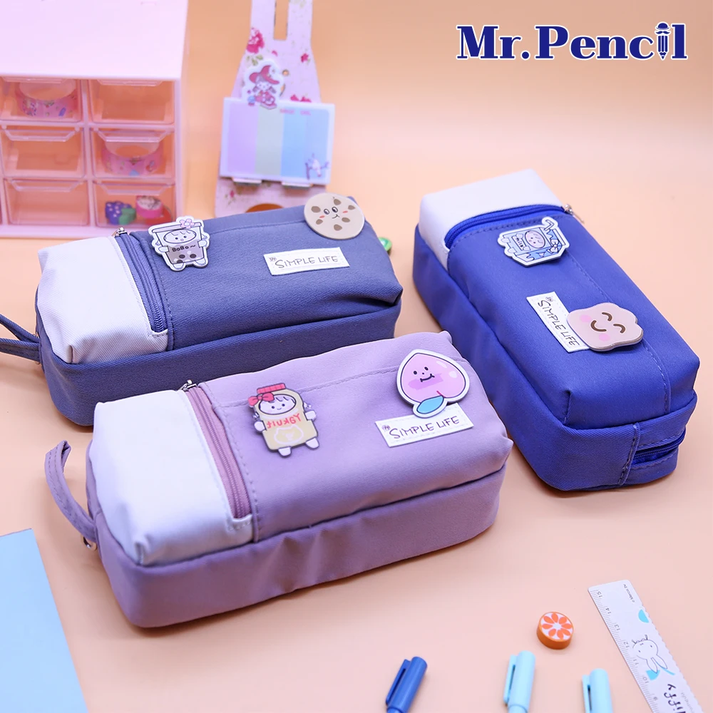 Милый школьный пенал чехол для ручек кавайная тканевая сумка хранения и макияжа