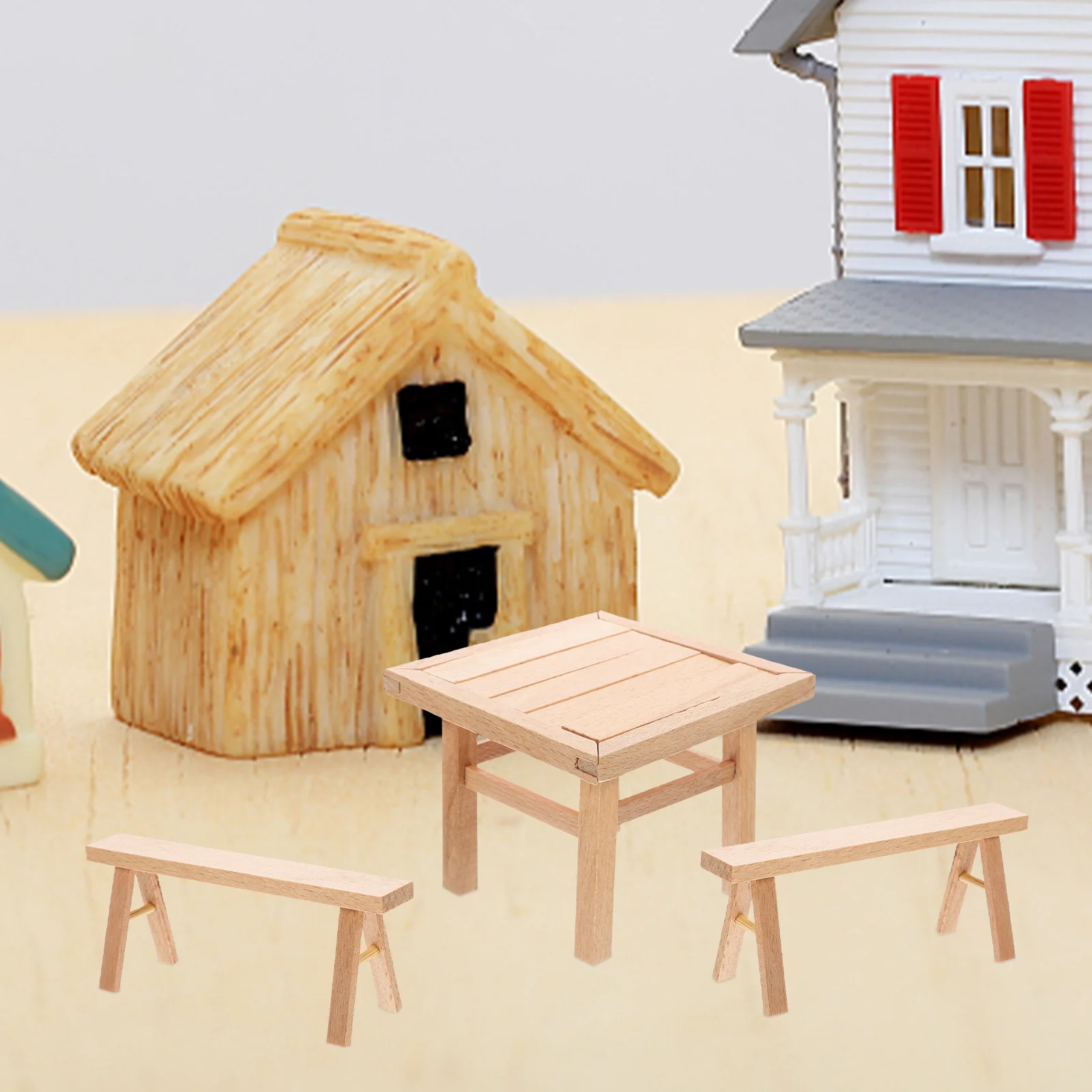 

1 Set Assembly Furniture Mold Woodworking Building Table And Stools Plaything