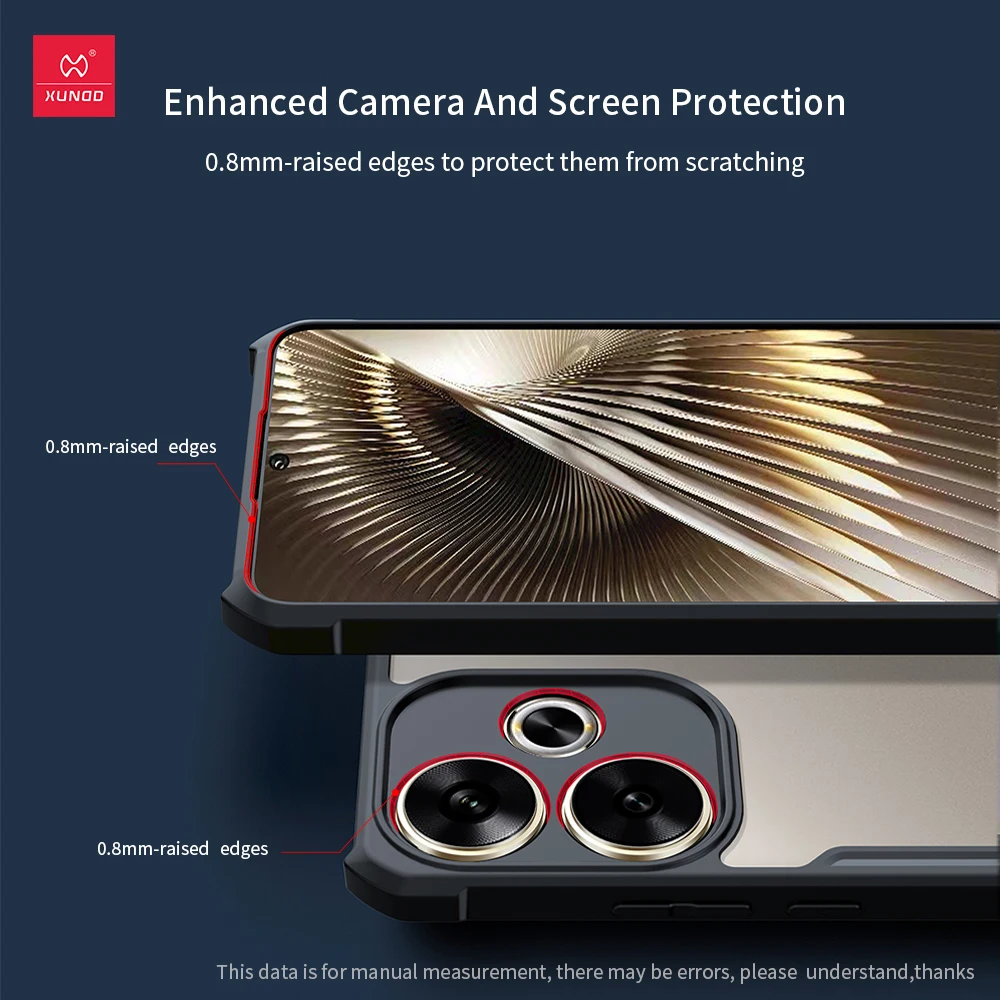 Фото Чехол XUNDD для Xiaomi POCO F6 / POCO F6 Pro, противоударный чехол с подушкой безопасности, задняя прозрачная крышка из поликарбоната и ТПУ для камеры, чехол с полной защитой №3