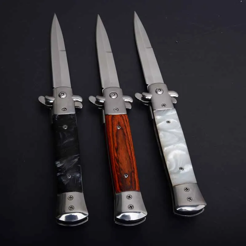 

Italian outdoor folding camping knife jungle ready folding knife pocket knife Mafia small folding knife quick opening tool knife