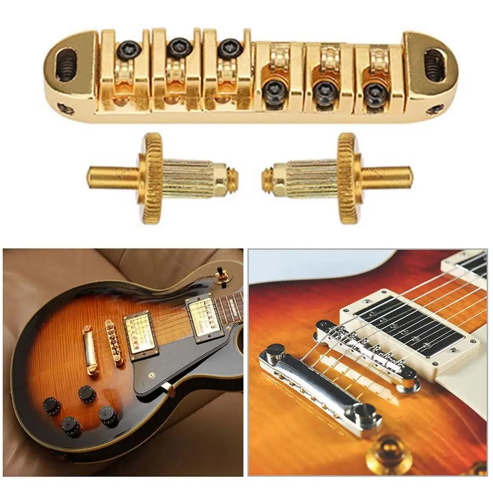 

Roller Saddle Bridge Kit With Studs Wrench Adjustable Nut Compatible For Les Paul Sg Electric Guitar Parts Drophip