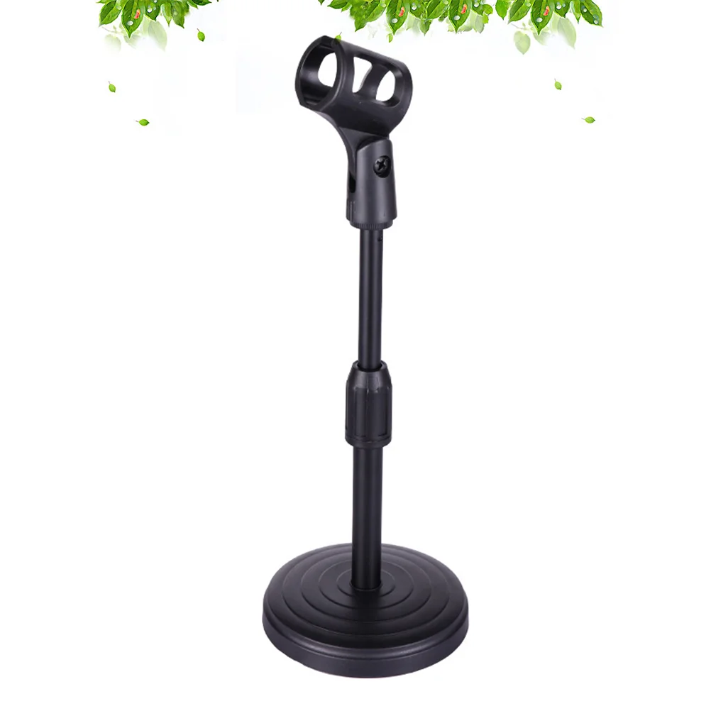 

1pc Portable Microphone Stand Round Base Desktop Bracket for Broadcast Online Conference