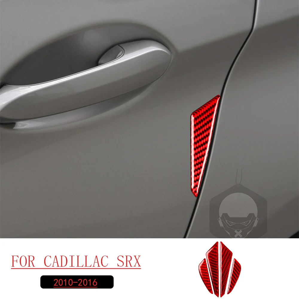 Фото Для CADILLAC SRX 2010-2012: Комплект защиты дверей от ударов, красный, из настоящего мягкого карбона, аксессуары для интерьера автомобиля, декоративные наклейки №1