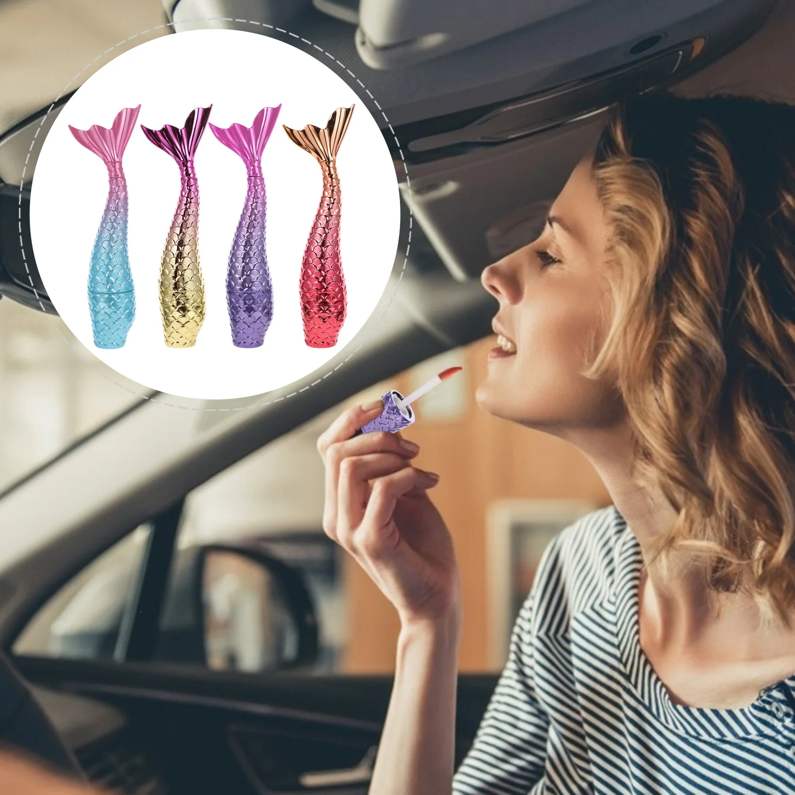 

4 Pieces Refillable Lip Balm Bottles Empty Eyeliner Tubes Colorful Shaped Lip Gloss Tubes for DIY Cosmetics