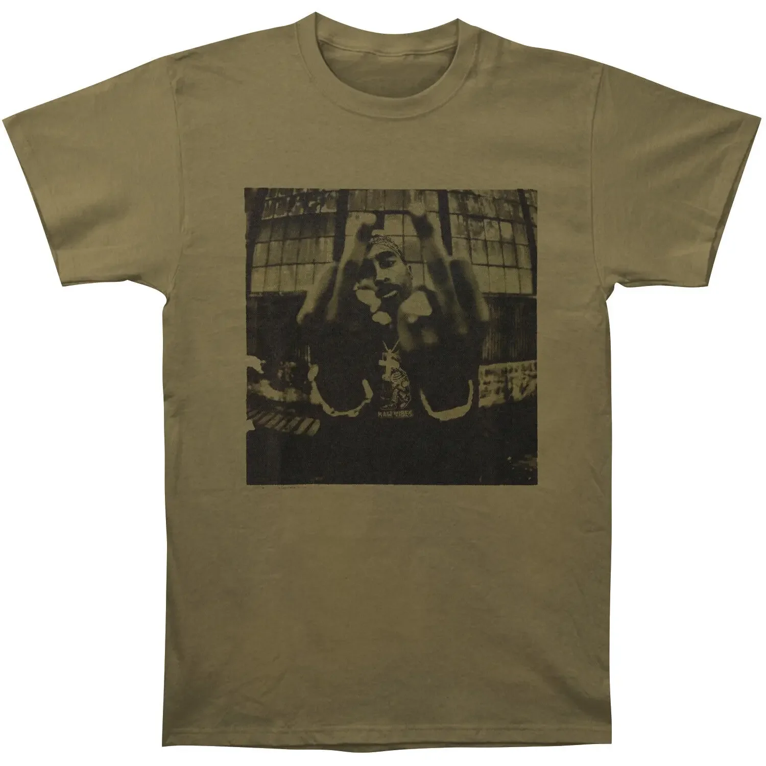 Мужская толстая футболка Tupac средняя армия