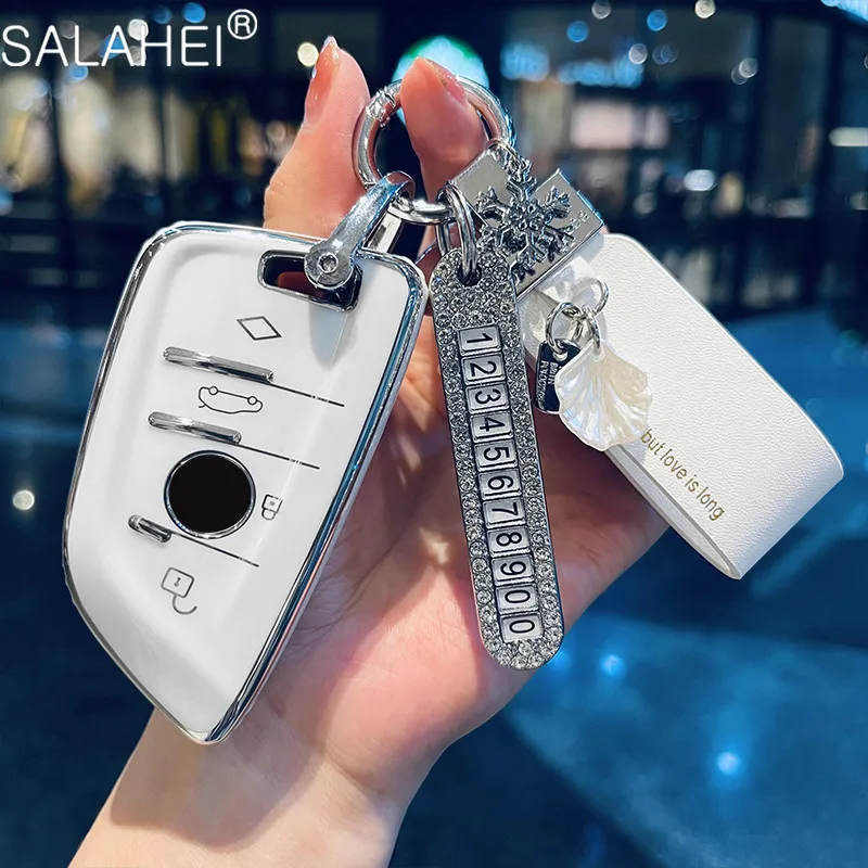 

TPU Car Remote Key Case Cover For BMW X1 X3 X5 X6 X7 1 3 5 6 7 Series G20 G30 G11 F15 F16 G01 G02 F48 Keychain Auto Accessories