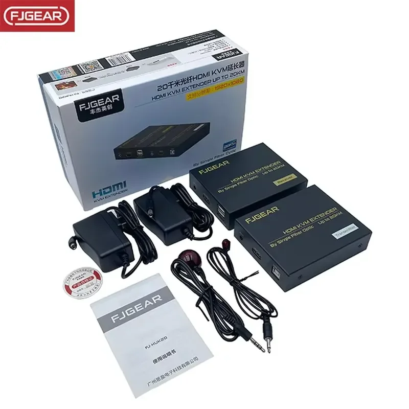 Фото FJ-HUK20 KVM-удлинитель Fjgear с простым подключением и легким управлением, 1920*1080, до 20 км, LAN/USB №2