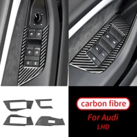 for audi a6l a7 2019 real carbon fiber car door armrest panel cover sticker trim window glass lifting buttons auto accessories