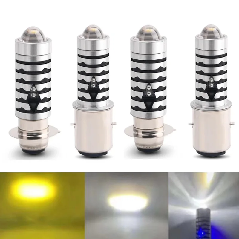 Светодиодные мотоциклетные фары H4 BA20D H6 Canbus дальний и ближний свет точечные