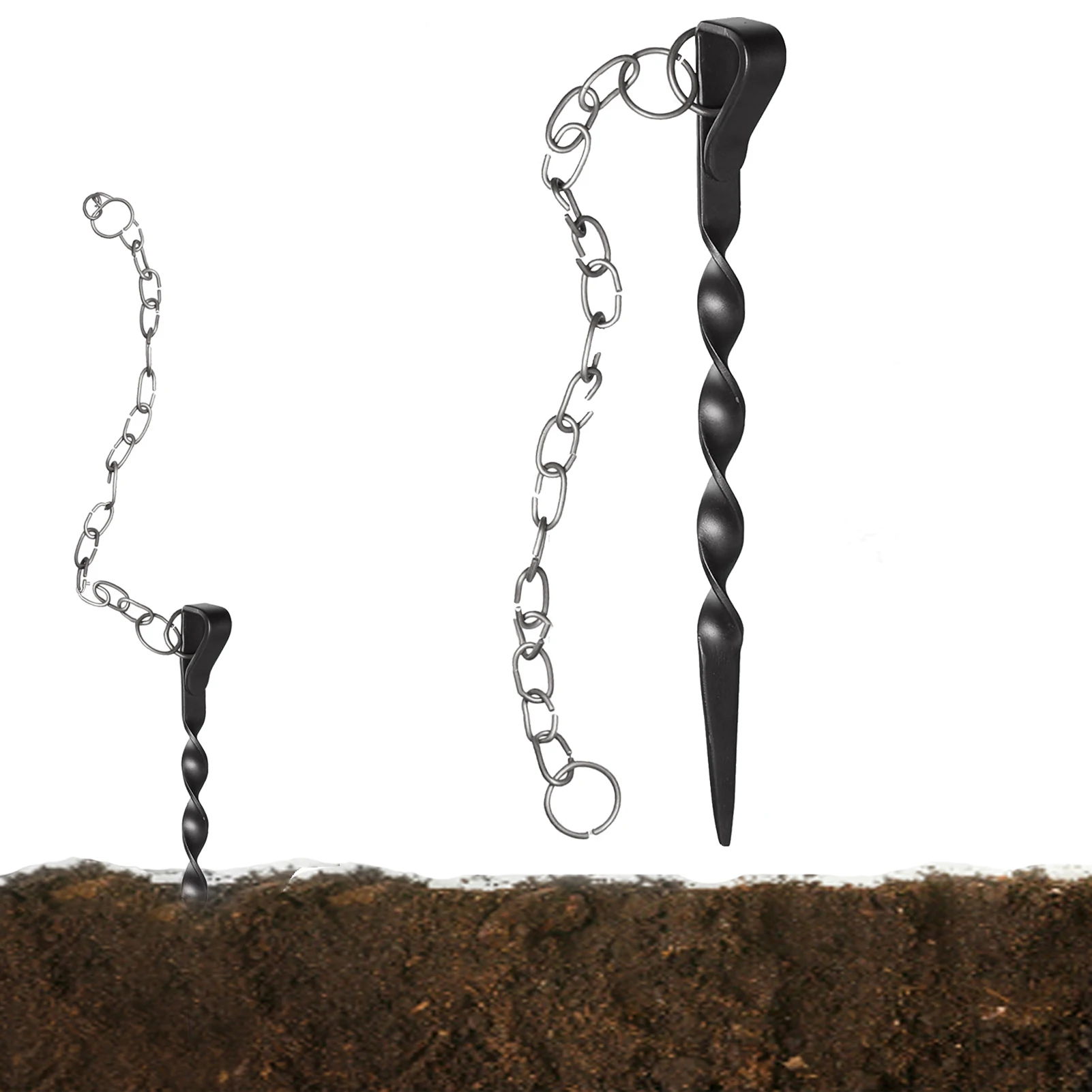 

Metal Rain Chain For Gutters Roof Decoration Spiral Spikes Rains Chain Anchor Stakes Drainage Rain Chain Downspout Tool