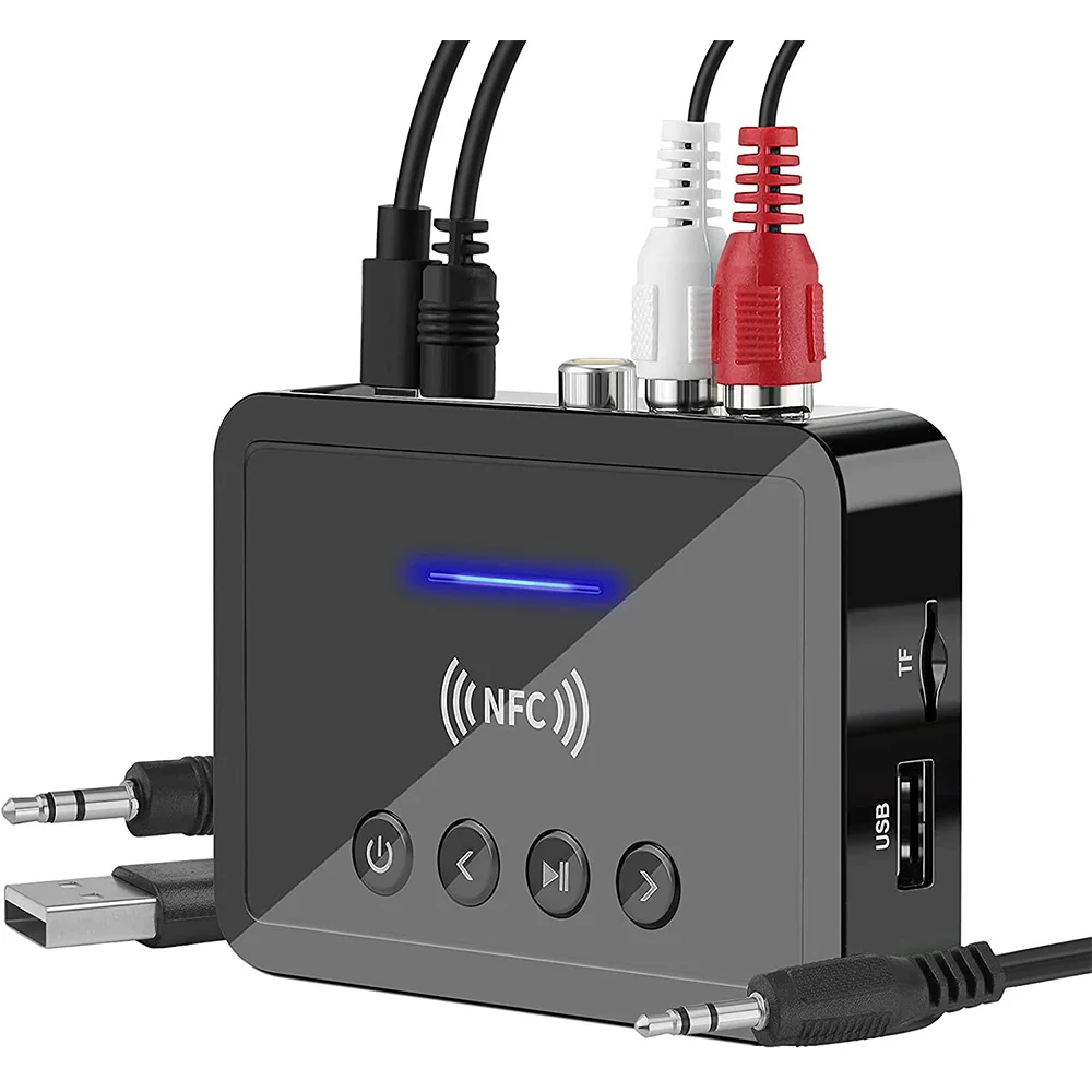 

Приемник-передатчик Bluetooth 5,0, FM, стерео, AUX, разъем 3,5 мм, RCA, беспроводной, Bluetooth, аудиоадаптер для ТВ, ПК, наушников