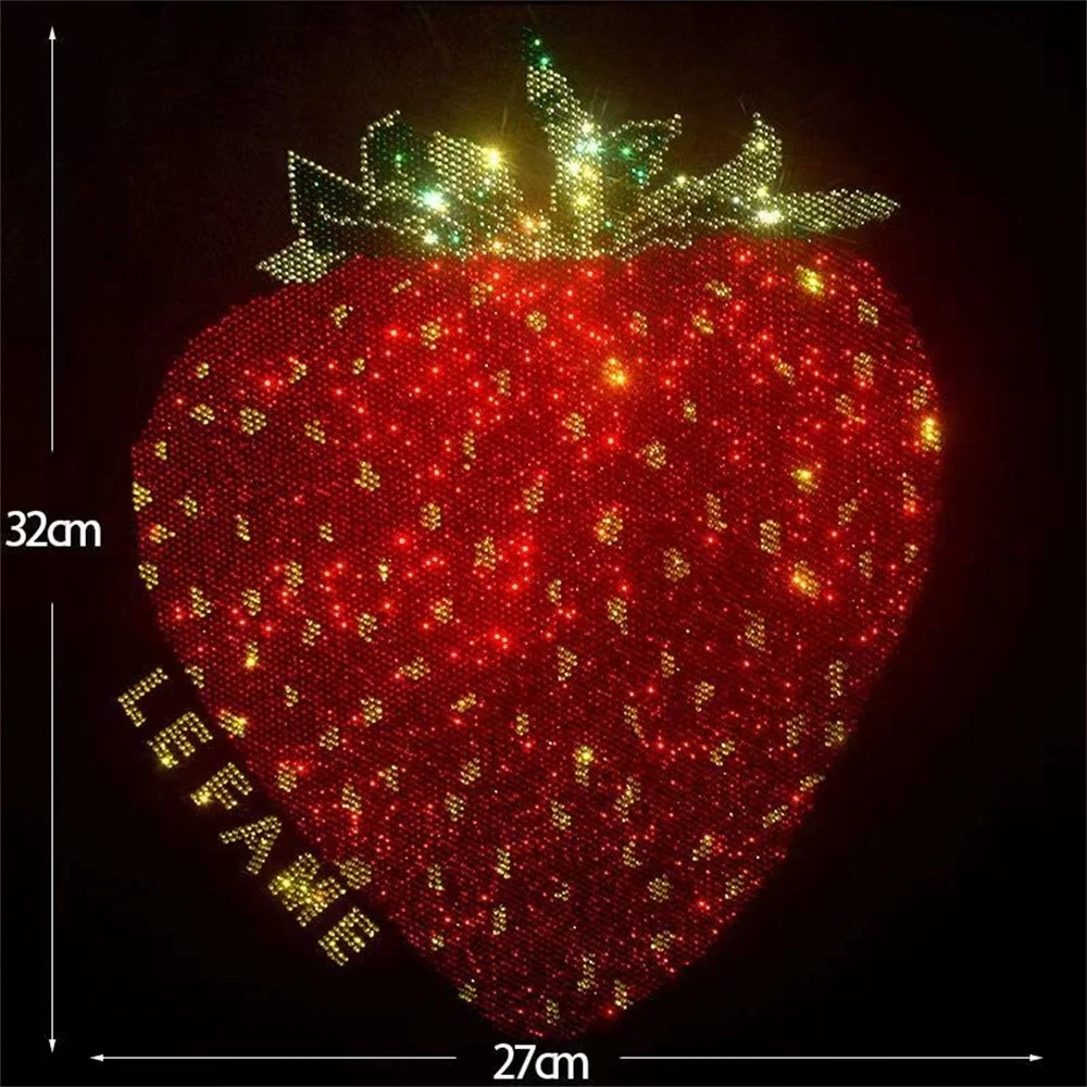 Блестящая Клубничная нашивка для утюга одежды свитер футболка куртка модное