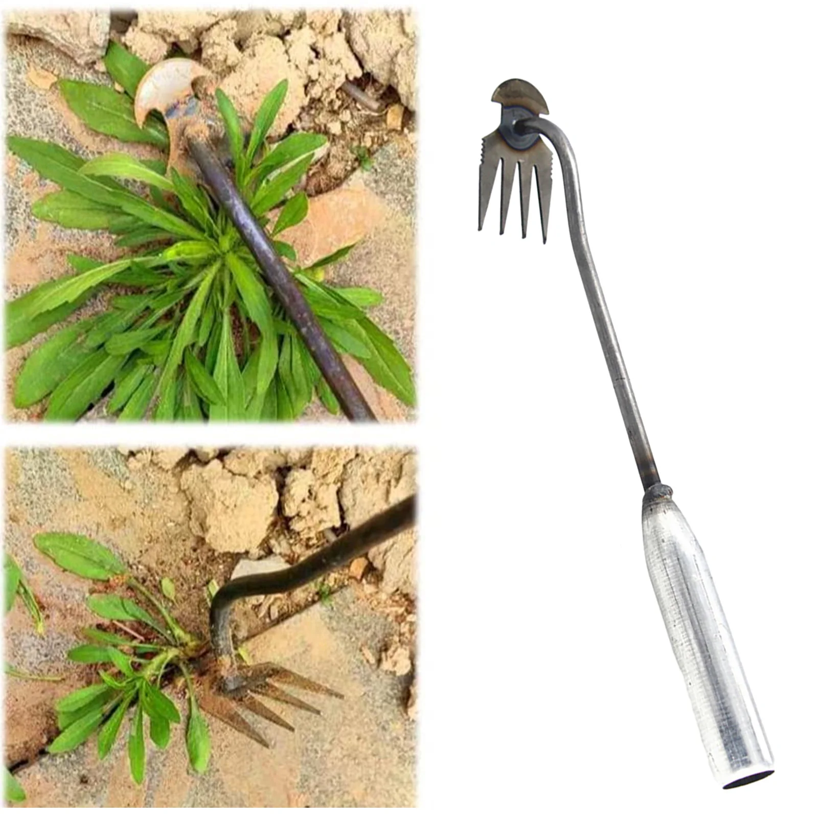 

Foot-operated Weeder Root Remover Tool Four-tooth Weeder Weeding Artifact Uprooting Weeding Tool Rubber Handle Garden Tools