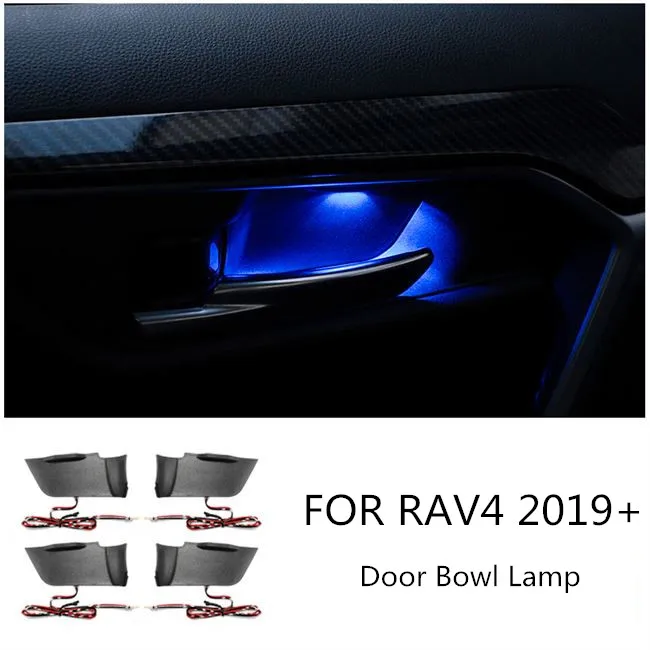 

For Toyota RAV4 2019 2020 5th Interior Door Bowl Lamp Refitting Interior Handle Led Atmosphere Lamp Decoration light