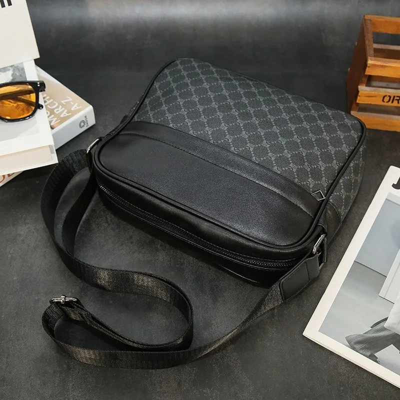 PU Leather Men's Luxury Crossbody Bag, Designer Shoulder Bag for Business and Casual Use